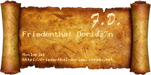Friedenthal Dorián névjegykártya
